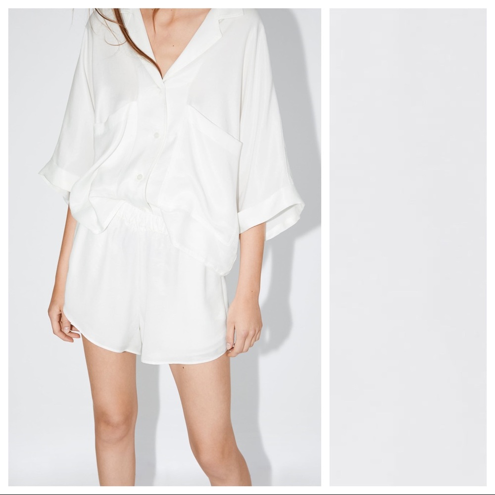 NWT. Zara White High Waist Shorts. Size S.